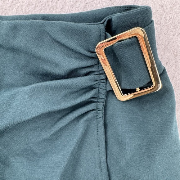 NWT Marc New York Skirt Womens Medium Green Faux Wrap Buckle Stretch Pencil - Picture 4 of 9